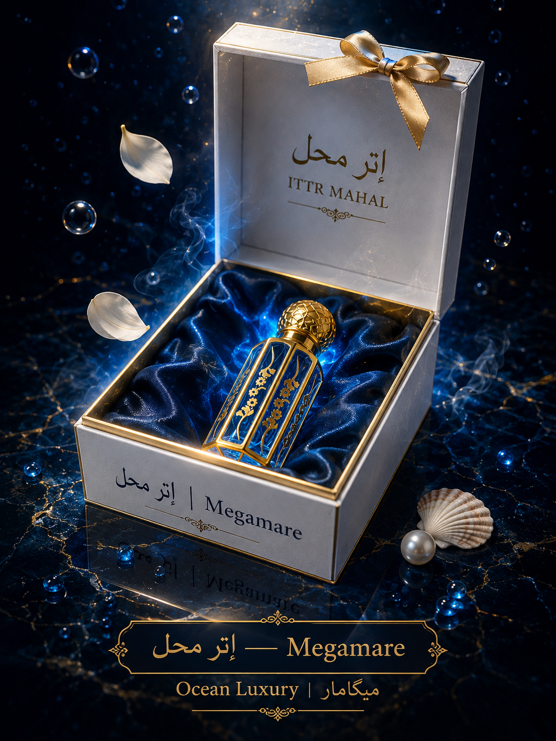 Ittr Mahal Megamare Attar (Perfume Oil) – 12ml | Fresh Aquatic Scent
